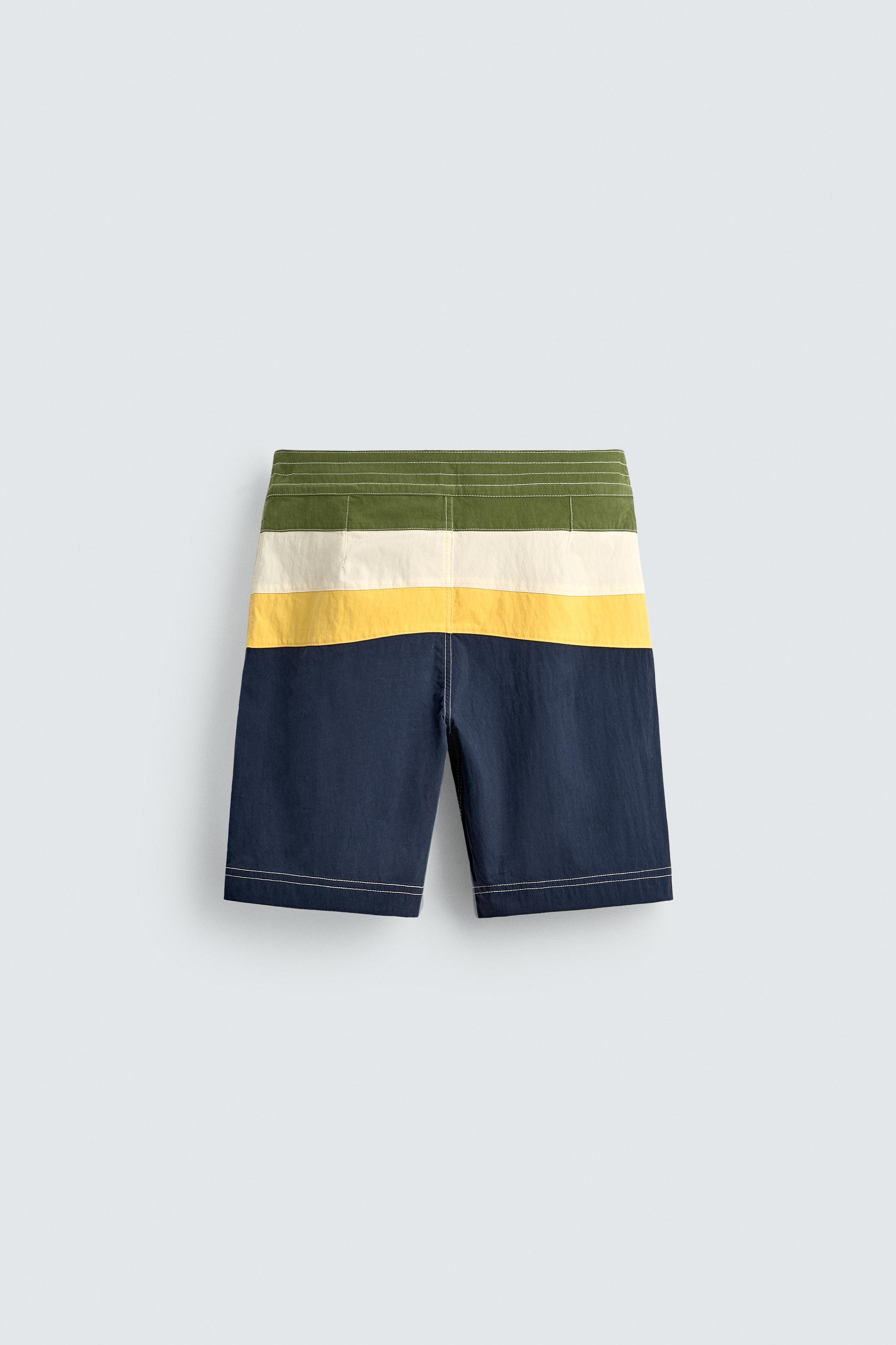 MAILLOT DE BAIN LONG À BANDES