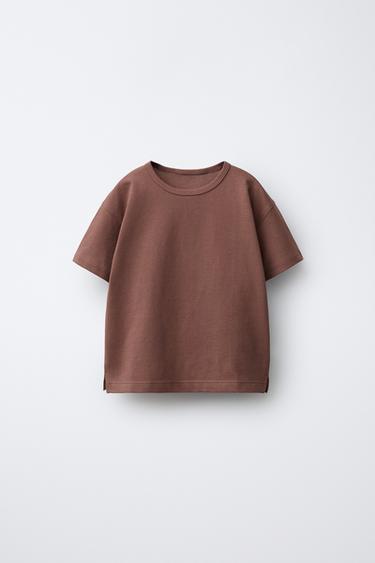 Zara PLAIN T-SHIRT - Light brown