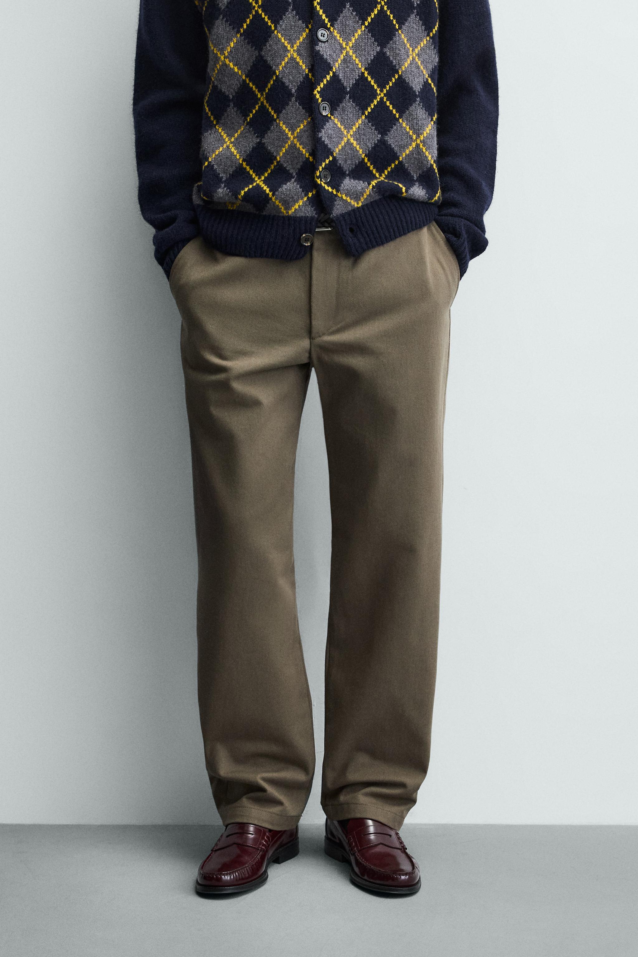 STRUCTURED STRAIGHT FIT PANTS — taupe brown (alternate view)