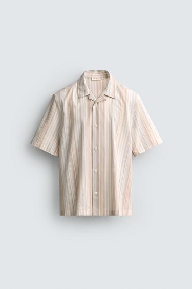 REGULAR FIT STRIPED SHIRT - Light beige by Zara