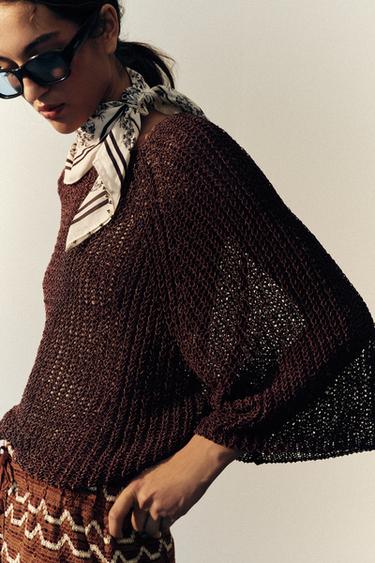MØNSTRET PAISLEY-TØRKLÆDE MED PERLER - råhvid fra Zara - Billede 0