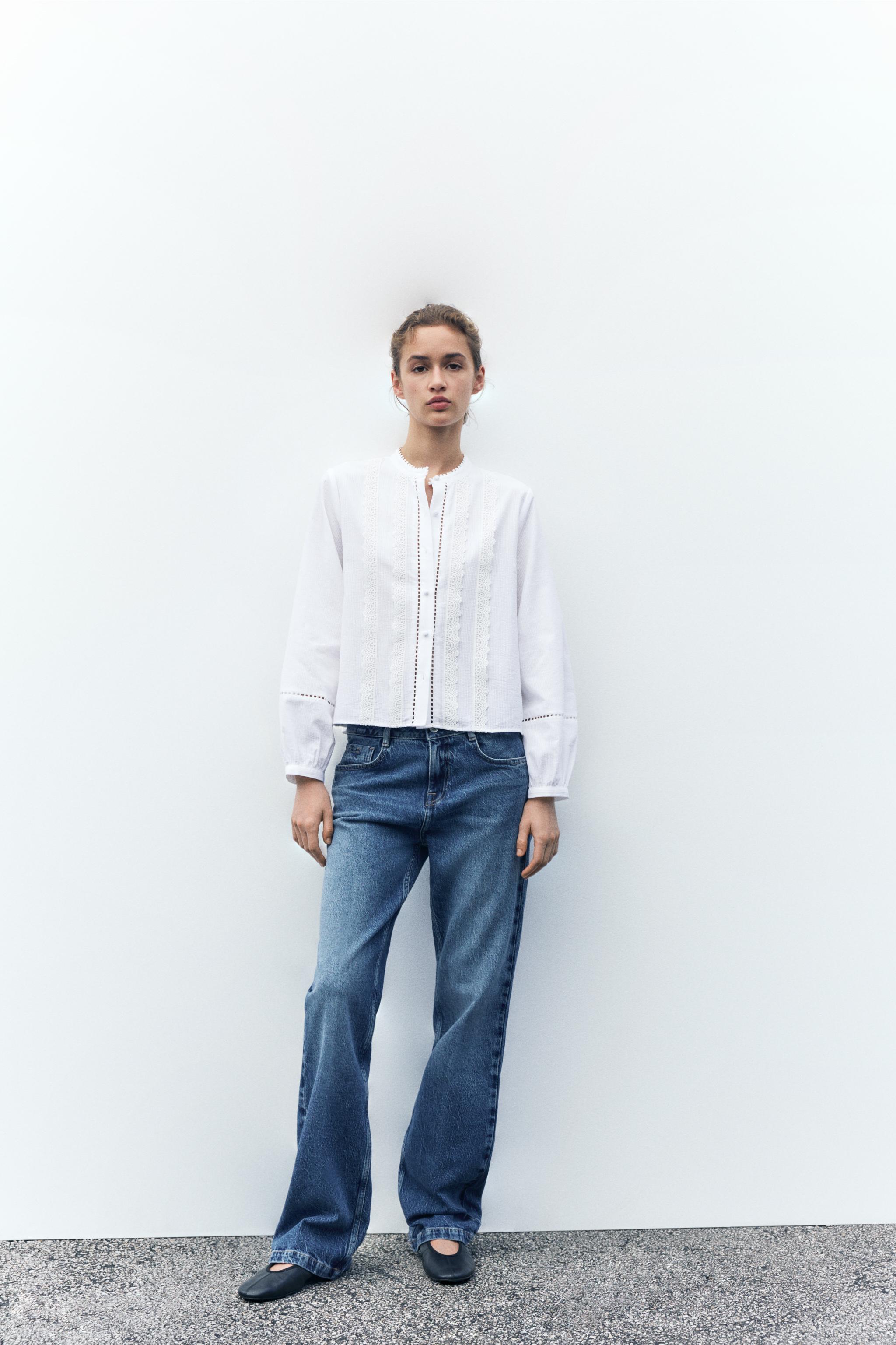 ROMANTIC LACE INSERT TOP - White | ZARA United States