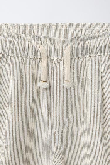 PANTALON STYLE PYJAMA À RAYURES - Écru de Zara - Image 2