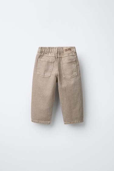 BAGGY TWILL TROUSERS - Light beige by Zara - Image 1