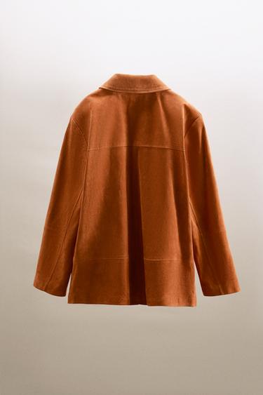 BLOUSON 100% CUIR DAIM - Orange brûlé de Zara - Image 2