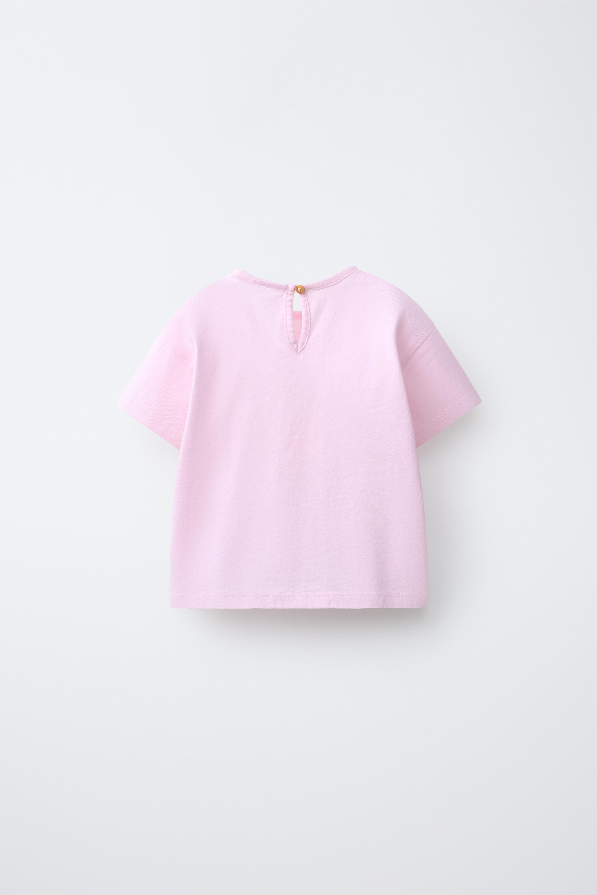 ❤︎確認❤︎ EMBROIDERED CHERRY T-SHIRT - Light pink | ZARA United States