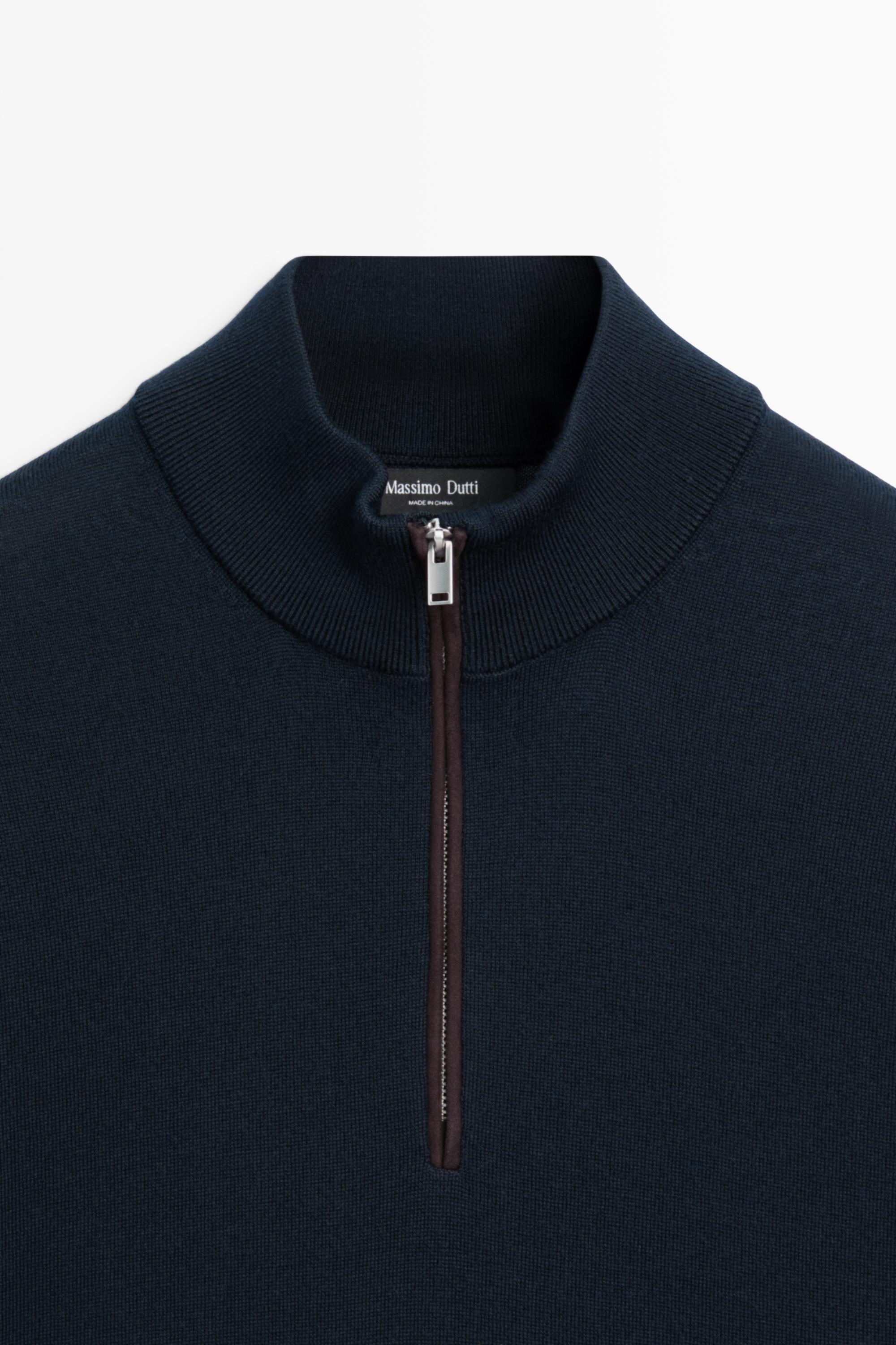 Pull col montant en maille mérinos mélangée