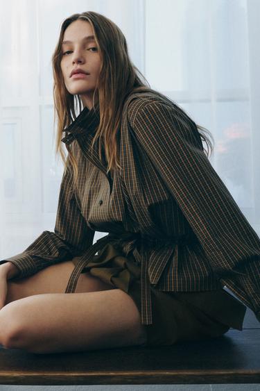 ZW COLLECTION SHORT CARGO SKIRT - Khaki by Zara - Image 3