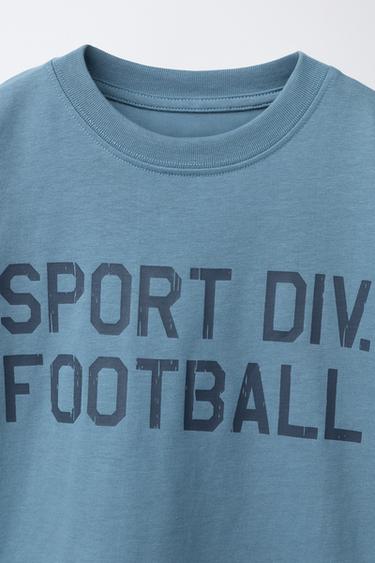 JOGGING SLOGAN T-SHIRT - Mid-blue by Zara - Image 2