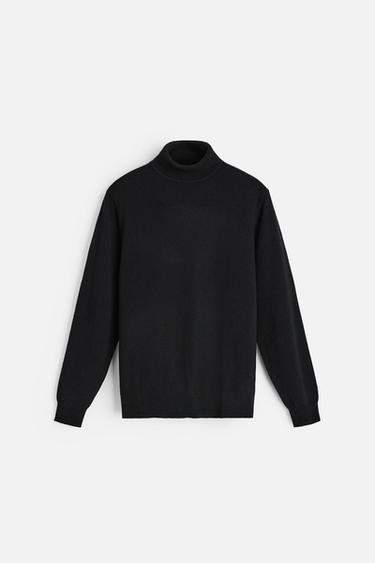 CASHMERE ROLL-NECK SWEATER - Black by Zara