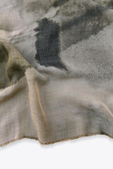 FLORAL PRINT SCARF - Brown / Taupe by Zara - Image 3