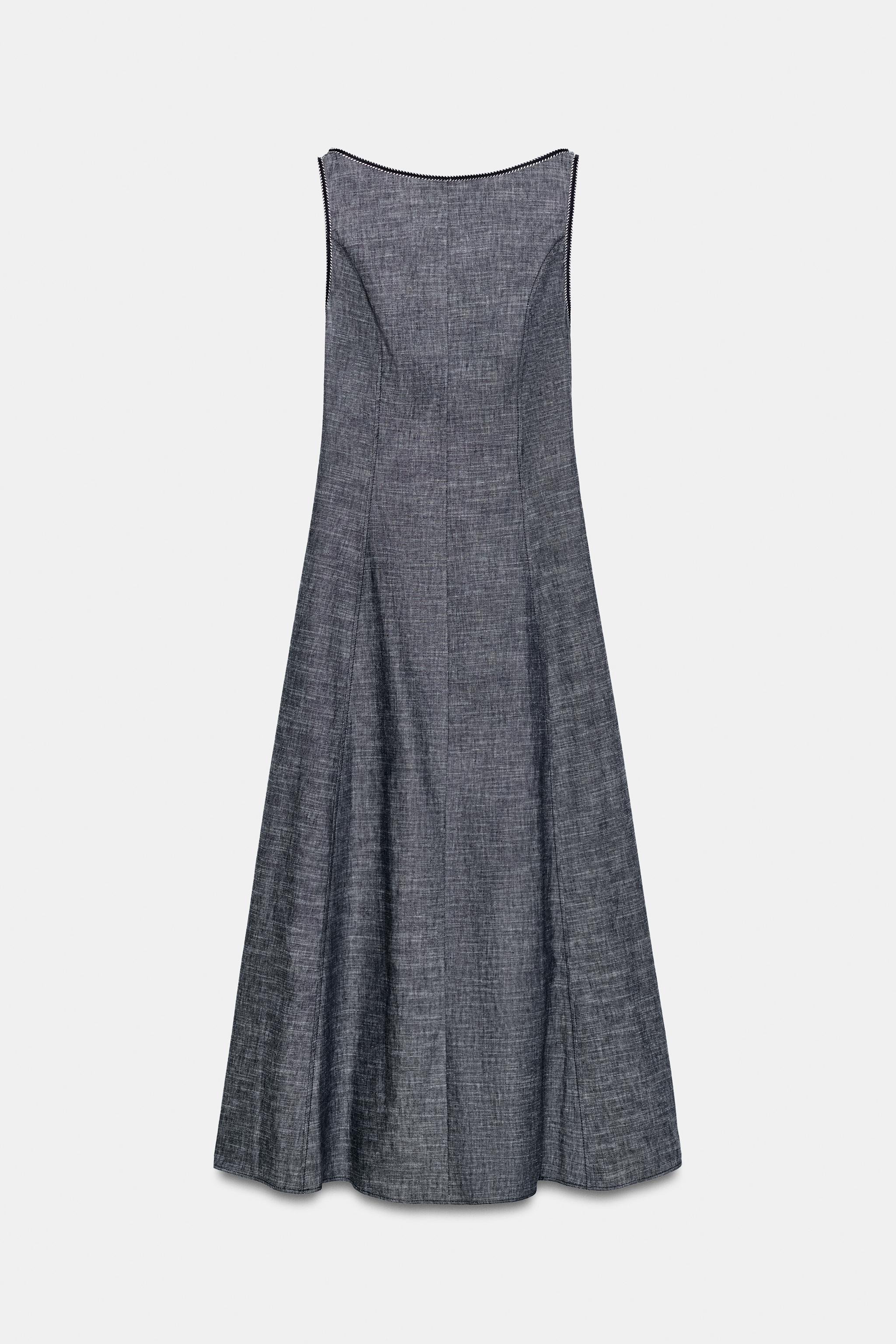 Женские платья Zara OPEN BACK MIDI DRESS — фото 6
