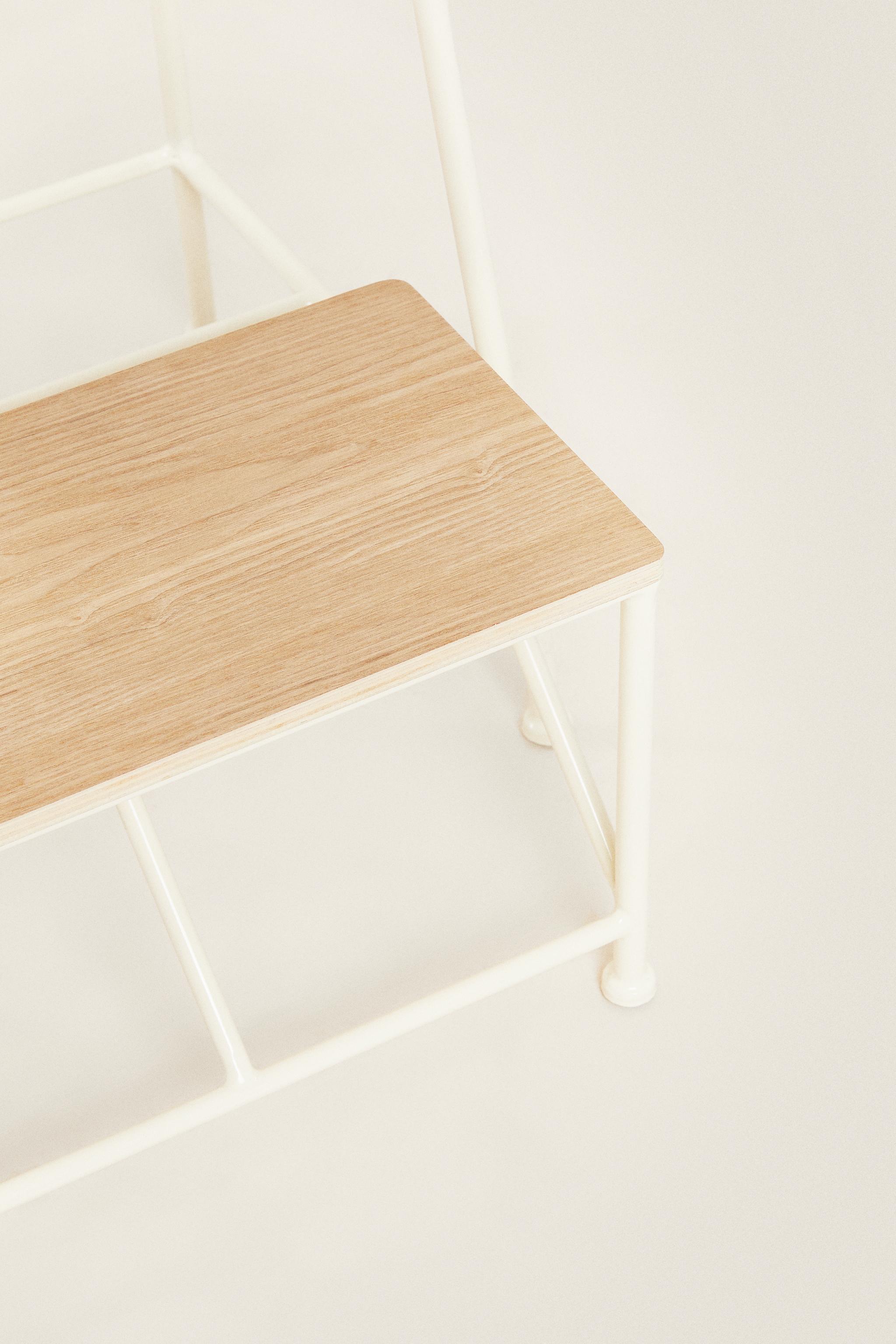 TWO-STEP WOODEN STEP STOOL - Light beige | ZARA United States