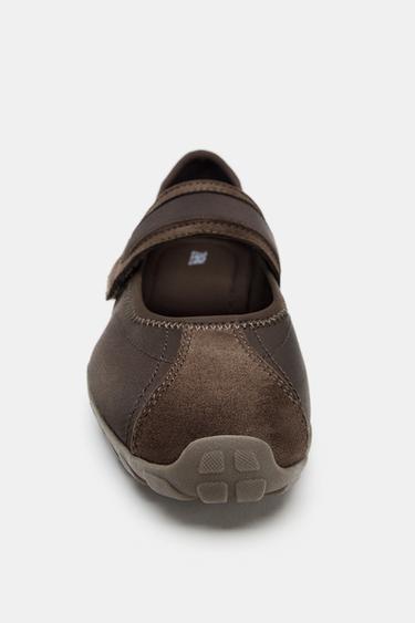 SPORTS BALLET FLATS - Brown by Zara - Image 3