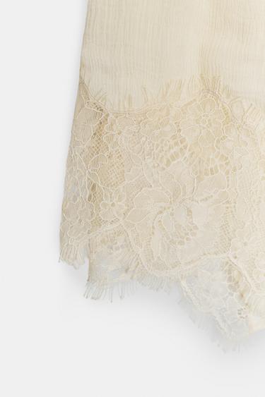 ZW COLLECTION LACE PLAYSUIT - Ecru / Beige by Zara - Image 10