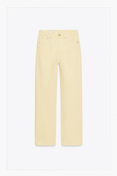 JEANS TRF MOM FIT TIRO ALTO - Amarillo de Zara