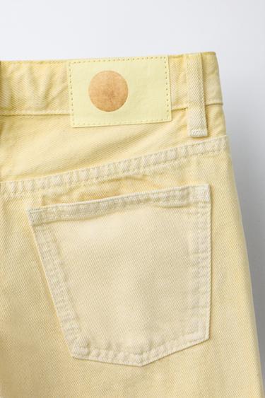 FOLD-UP WIDE-LEG JEANS - Yellow by Zara - Image 3