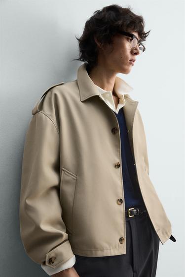 CROPPED FIT JACKET WITH TABS - Greenish by Zara - Image 4