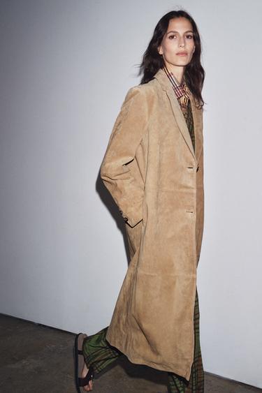 Zara ZW COLLECTION LIMITED EDITION SUEDE COAT - Beige