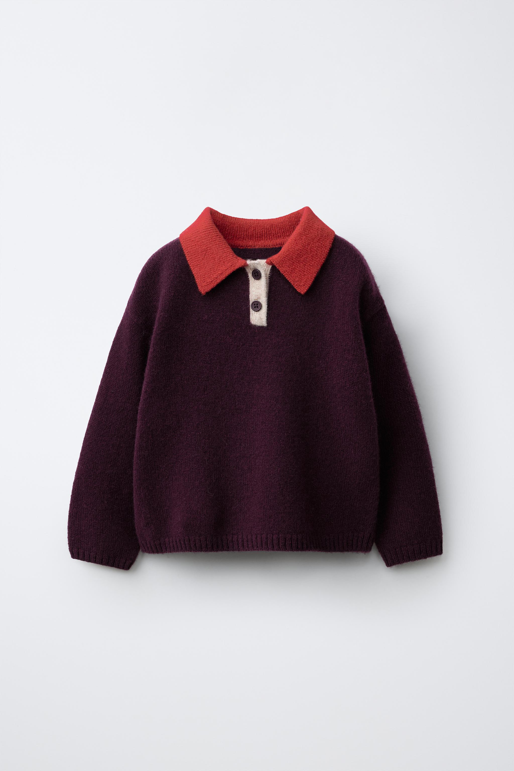100% WOOL COLORBLOCK KNIT POLO