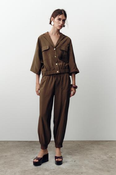 SHORT SLEEVE SAFARI SHIRT - Brown by Zara - Image 0