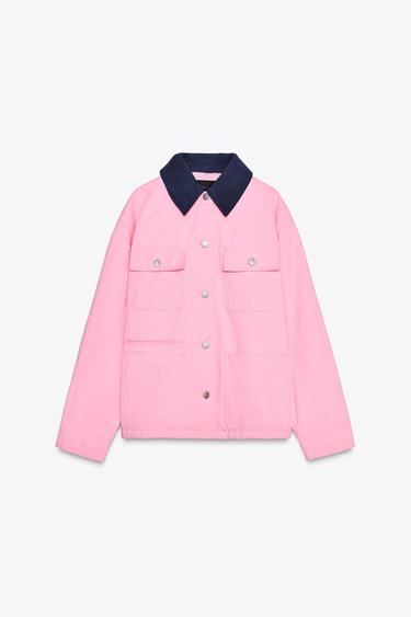 CONTRAST COLLAR JACKET - Mid-pink by Zara - Image 2
