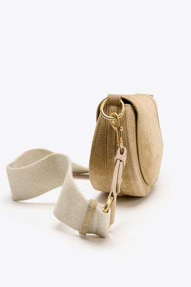 SPLIT LEATHER MAXI BUCKET BAG WITH HANDLE DETAIL - SAND/BROWN by Zara - Image 4
