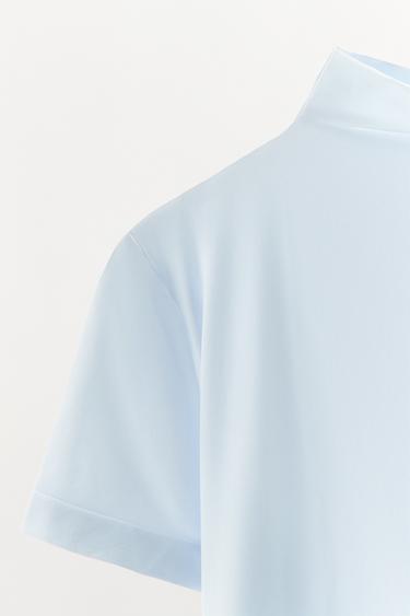 TOP COL MONTANT AVEC POLYAMIDE - Bleu de Zara - Image 7
