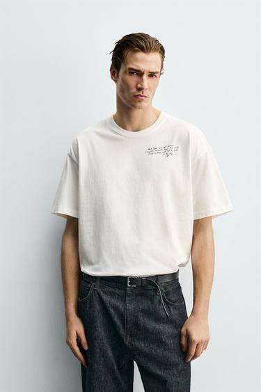 T-SHIRT À IMPRIMÉ PAYSAGE - Blanc de Zara - Image 1