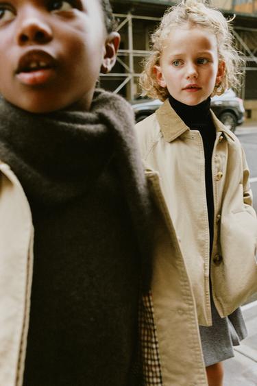 CORDUROY COLLAR TRENCH COAT - Beige by Zara