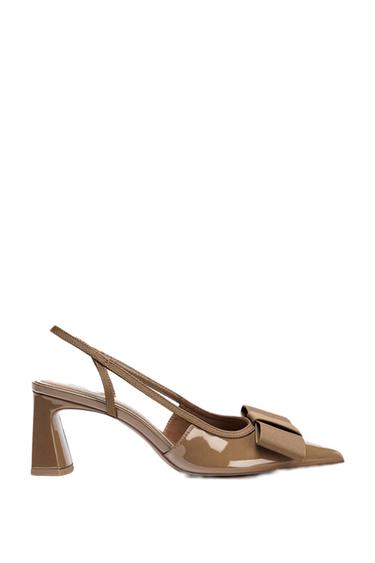 ZAPATO TACÓN DESTALONADO LAZO - Marrón de Zara - Imagen 0