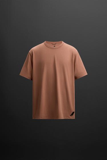 Zara RELAXED TRAINING T-SHIRT - Brick