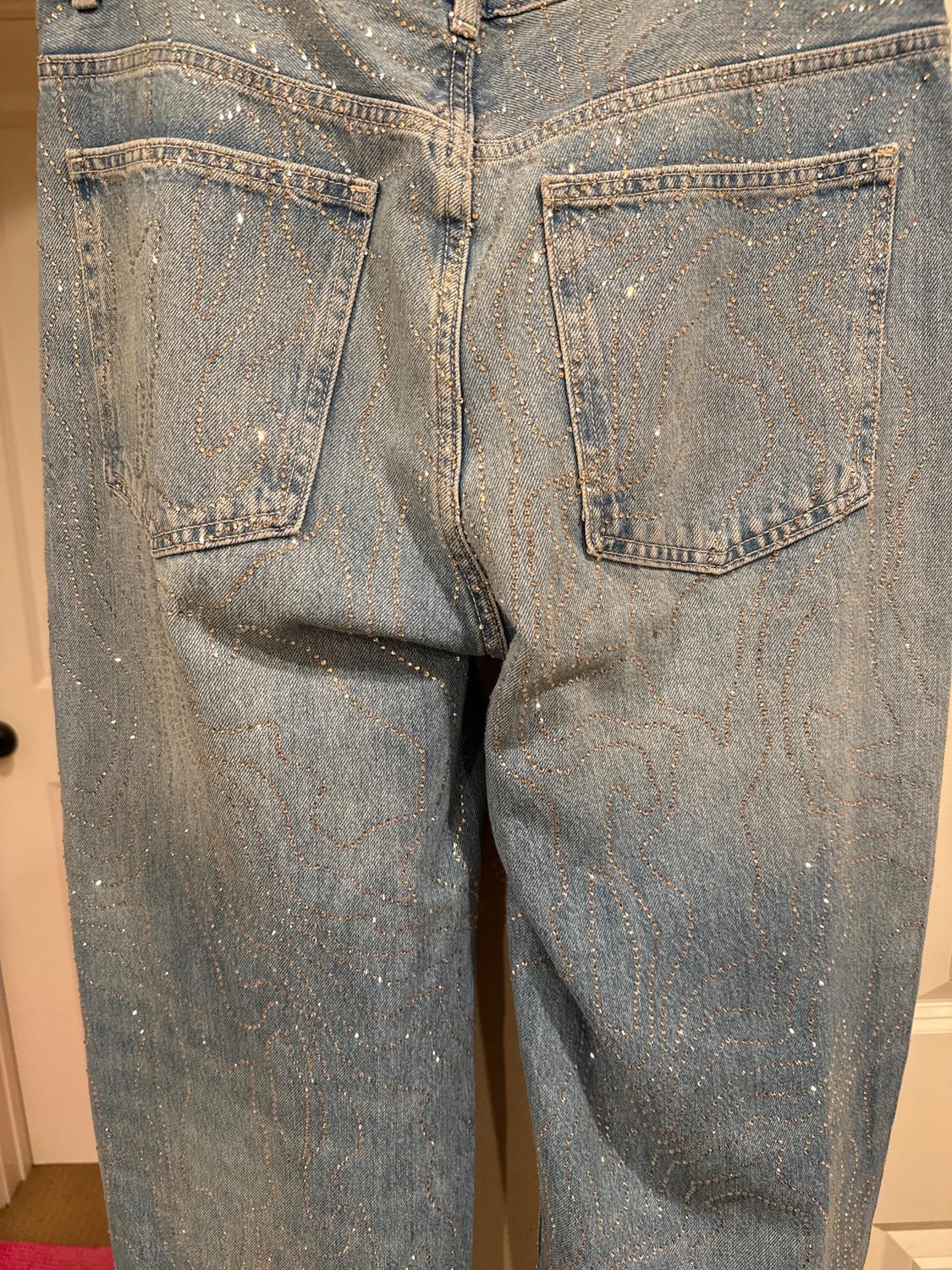 TRF HIGH-WAISTED STRAIGHT SHINY JEANS - Image 6