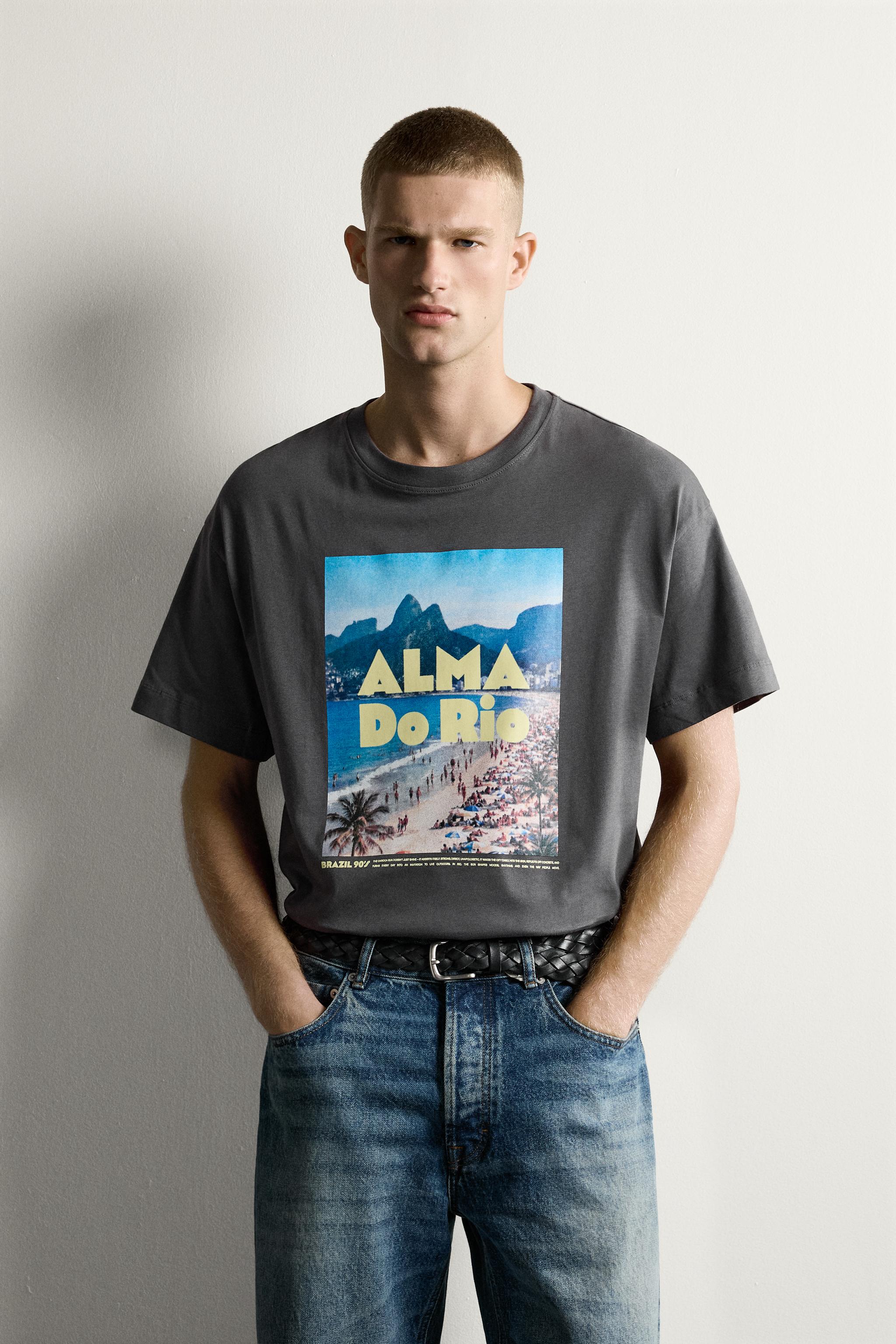 RIO GRAPHIC RELAXED FIT T-SHIRT — Black