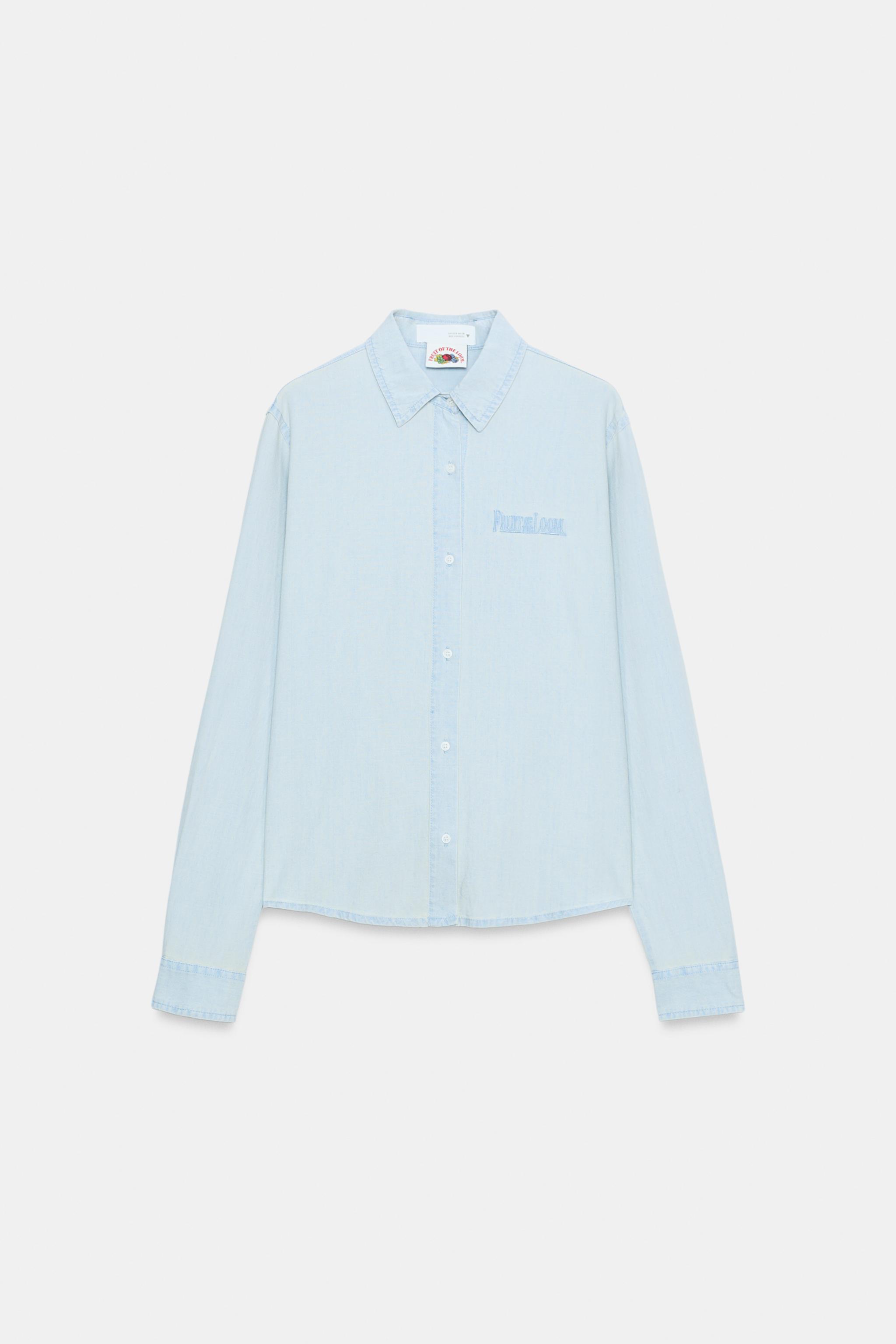 Zara FRUIT OF THE LOOM™ DENIM GÖMLEK görsel 2