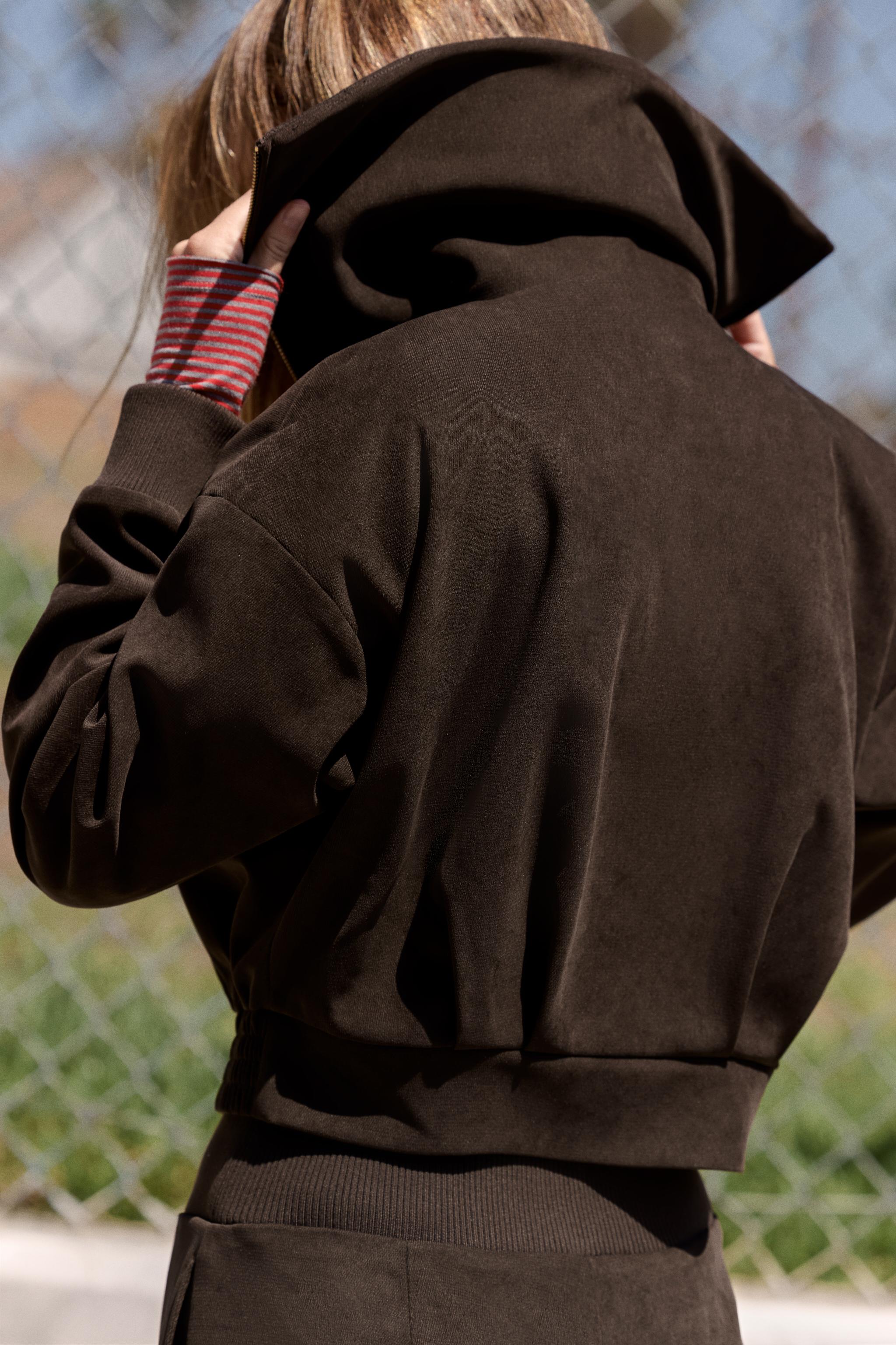 CROPPED RIB-COLLAR JACKET