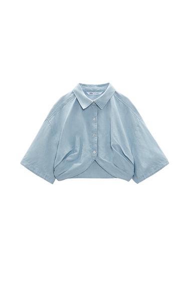 CROPPED DENIM SHIRT