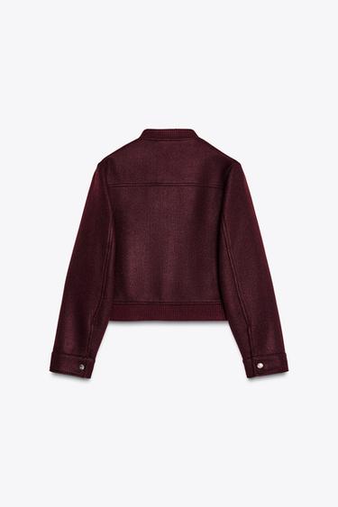 VESTE COURTE DOUCE AU TOUCHER - Bordeaux de Zara - Image 5