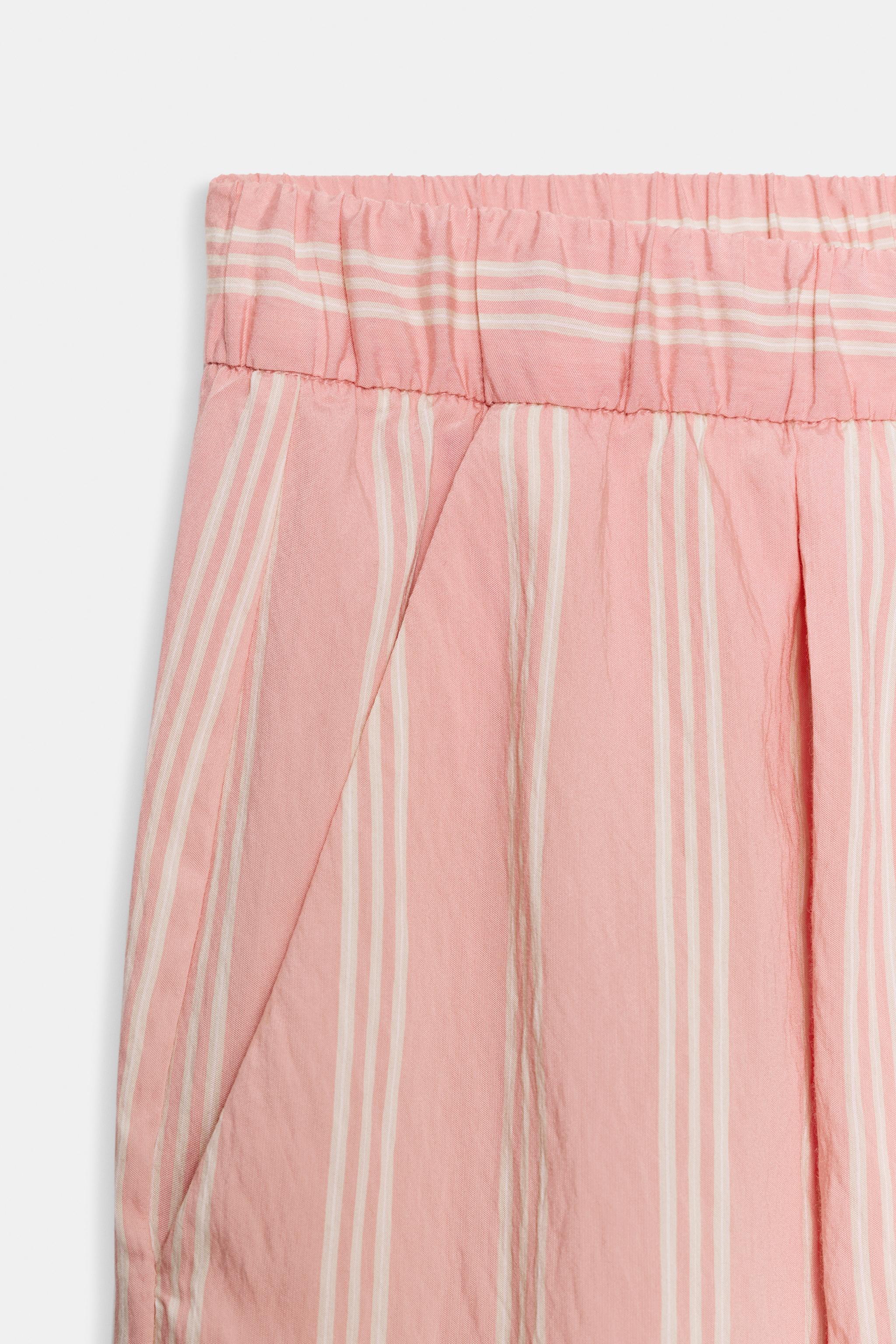 Женские брюки Zara ZW COLLECTION STRIPED BALLOON PANTS — фото 11
