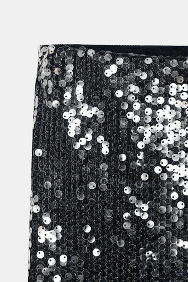 FLARE SEQUIN TROUSERS - Black by Zara - Image 8