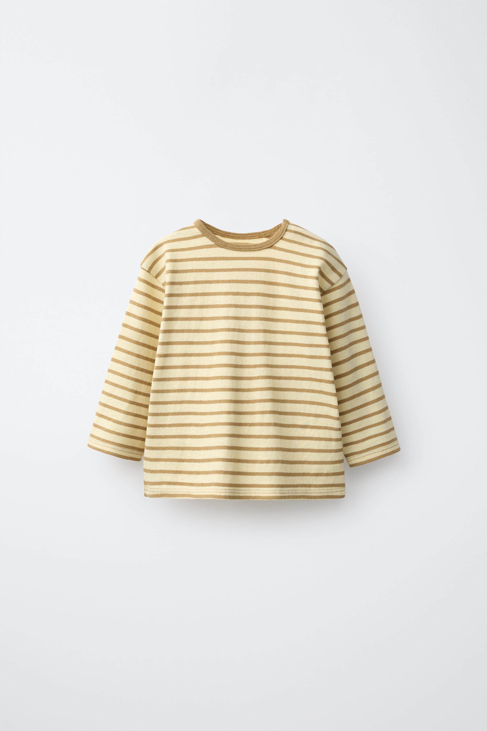 STRIPED LABEL T-SHIRT — Yellow