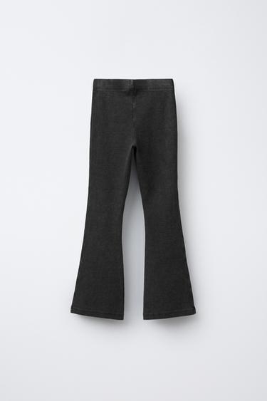 ENSEMBLE T-SHIRT GRAMMAGE LOURD ET LEGGING ÉVASÉ CÔTELÉ EFFET DÉLAVÉ - Noir de Zara - Image 6
