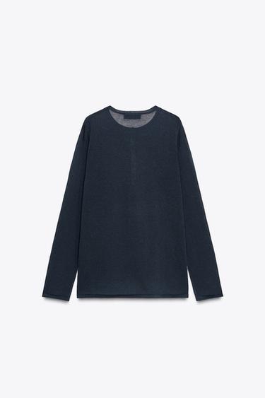 PLAIN KNIT SWEATER - Navy blue by Zara - Image 6