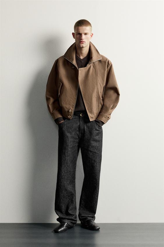 CAZADORA CROPPED FIT SOLAPA - kaki-med de Zara - Imagen 0