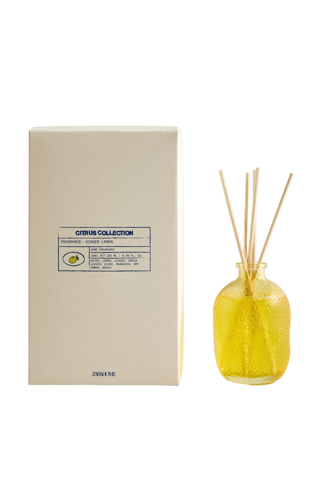 АРОМАТИЧЕСКИЙ ДИФФУЗОР С ТРОСТНИКАМИ GINGER LEMON (180 МЛ)