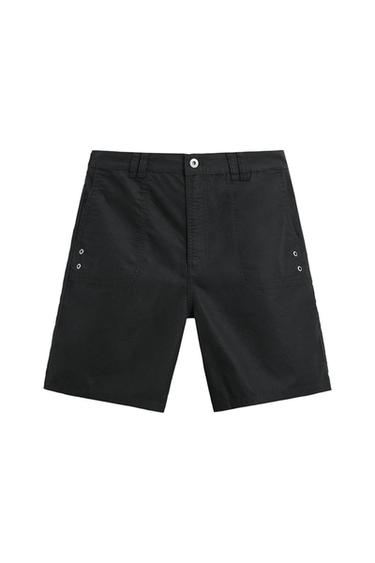 COTTON-LINEN BERMUDA SHORTS