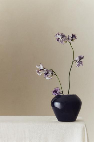 ENAMELLED TERRACOTTA VASE - Blue by Zara