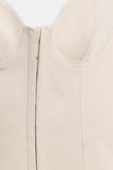 TOP CORSET À BRETELLES - Beige de Zara - Image 4