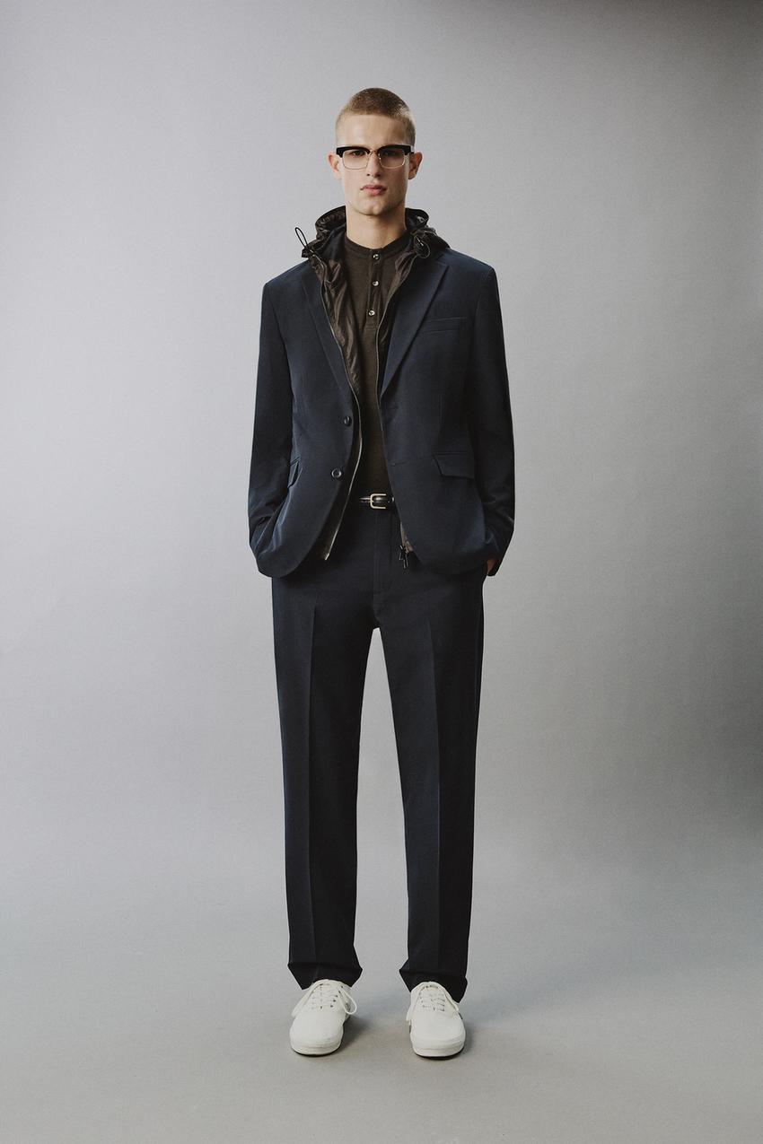 Zara - Non-Iron Technical Suit Pants - Navy Blue - 30 (Us 30) - Man Zara - Non-Iron Technical Suit Pants - Navy Blue - 30 (Us 30) - Man