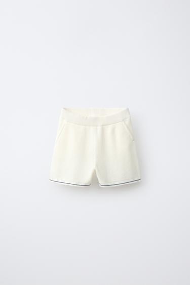 WAFFLE-KNIT BERMUDA SHORTS - Ecru by Zara